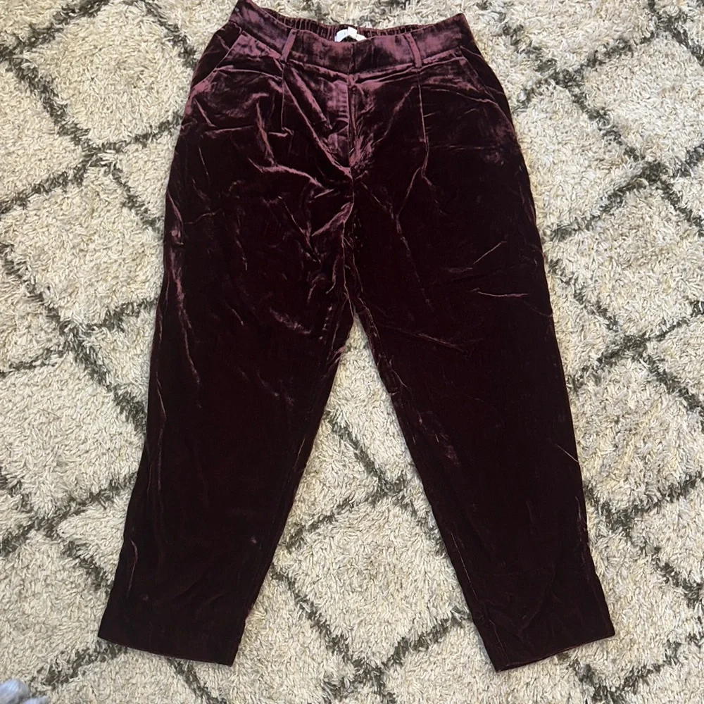 LOFT Velvet Burgundy Pants